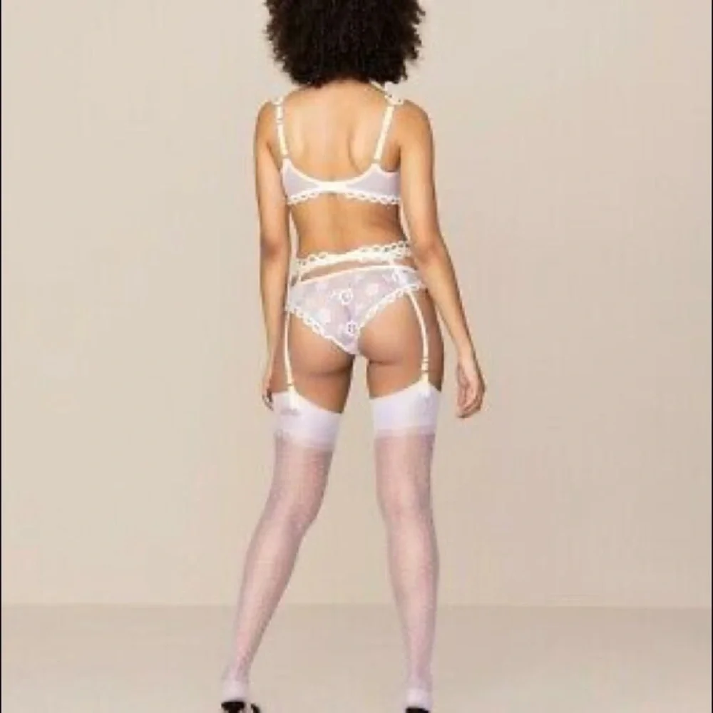 🆕 AGENT PROVOCATEUR Laurelie Garter In White/lime‎